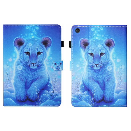 For Samsung Galaxy Tab A9+ Coloured Drawing Stitching Smart Leather Tablet Case with Sleep / Wake-up Function(Little Tiger) - Galaxy Tab A9+ by buy2fix | Online Shopping UK | buy2fix