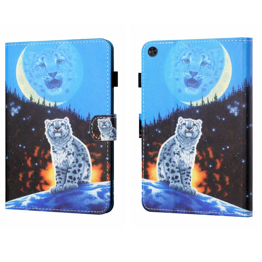 For Samsung Galaxy Tab A9+ Coloured Drawing Stitching Flip PU Tablet Case with Sleep / Wake-up Function(Double Shadow Tiger) - Galaxy Tab A9+ by buy2fix | Online Shopping UK | buy2fix