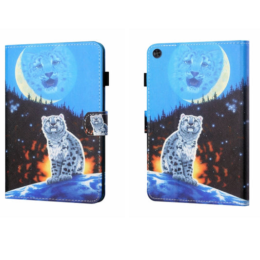 For Samsung Galaxy Tab A9 Coloured Drawing Stitching Flip PU Tablet Case with Sleep / Wake-up Function(Double Shadow Tiger) - Galaxy Tab A9 by buy2fix | Online Shopping UK | buy2fix