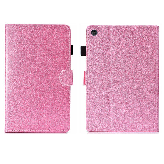 For Samsung Galaxy Tab A9+ Glitter Powder Smart PU Tablet Case with Sleep / Wake-up Function(Pink) - Galaxy Tab A9+ by buy2fix | Online Shopping UK | buy2fix