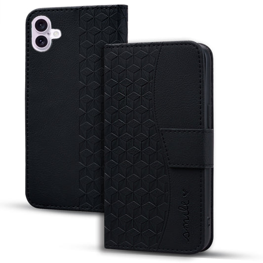 For iPhone 16 Plus Business Diamond Buckle Leather Phone Case with Lanyard(Black) - iPhone 16 Plus Cases by buy2fix | Online Shopping UK | buy2fix