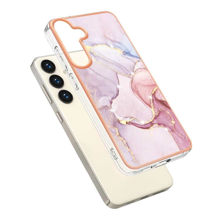 For Samsung Galaxy S24+ 5G Electroplating Marble Dual-side IMD Phone Case(Rose Gold 005) - Galaxy S24+ 5G Cases by buy2fix | Online Shopping UK | buy2fix