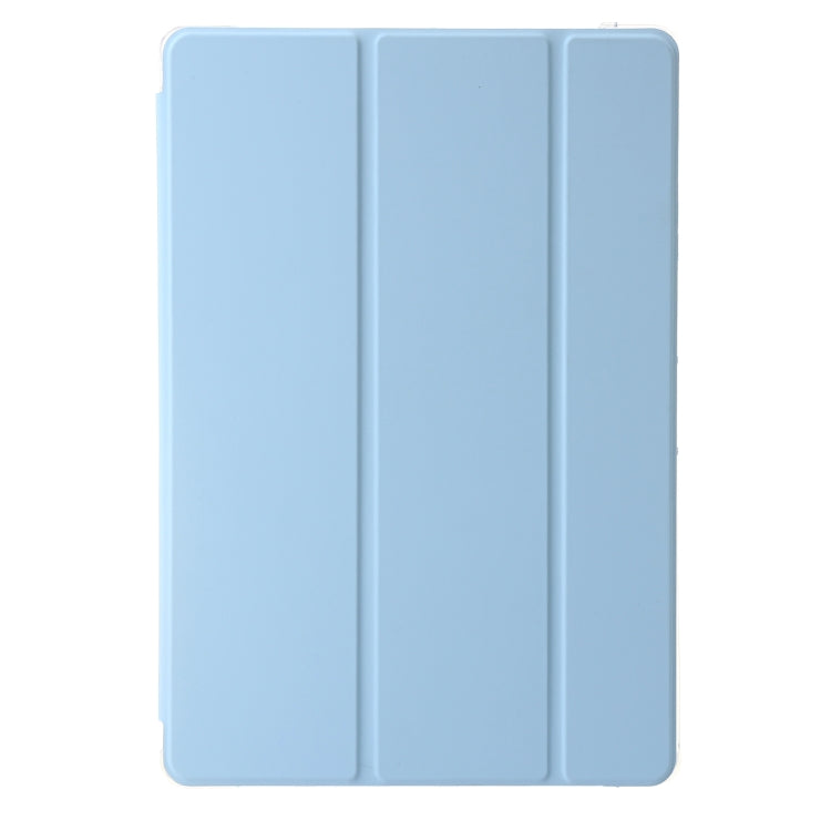 For Samsung Galaxy Tab S9+ 3-Fold Clear Acrylic Leather Tablet Case(Ice Blue) - Galaxy Tab S9+ Cases by buy2fix | Online Shopping UK | buy2fix