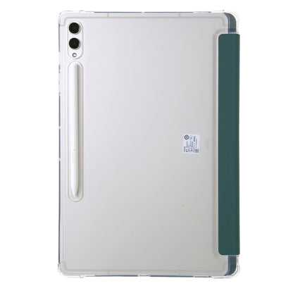 For Samsung Galaxy Tab S9 FE+ Clear Acrylic Deformation Leather Tablet Case(Deep Green) - Galaxy Tab S9 FE+ by buy2fix | Online Shopping UK | buy2fix