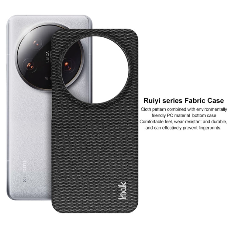 For Xiaomi 14 Ultra 5G imak Ruiyi Series Cloth Texture PU + PC Phone Case(Light Grey) - 14 Ultra Cases by imak | Online Shopping UK | buy2fix