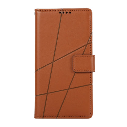 For Xiaomi Redmi Note 13 4G PU Genuine Leather Texture Embossed Line Phone Case(Brown) - Note 13 Cases by buy2fix | Online Shopping UK | buy2fix