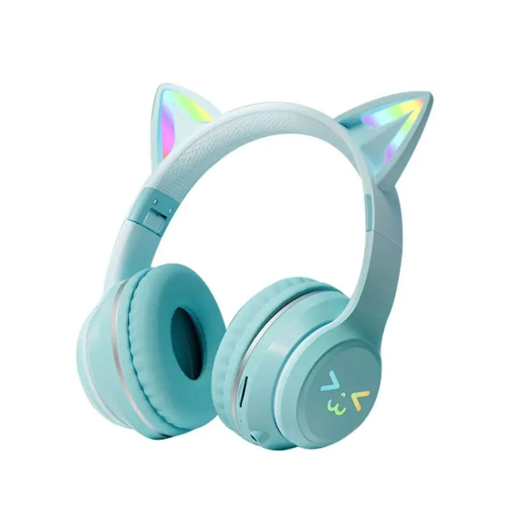 BT612 LED Cat Ear Single Sound Folding Bluetooth Earphone with Microphone(Green) - Headset & Headphone by buy2fix | Online Shopping UK | buy2fix