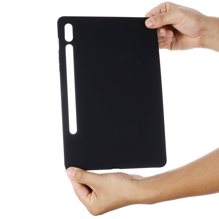 For Samsung Galaxy Tab S9 FE Pure Color Liquid Silicone Shockproof Tablet Case(Black) - Galaxy Tab S9 FE by buy2fix | Online Shopping UK | buy2fix