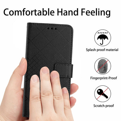 For iPhone 16 Pro Max Rhombic Grid Texture Leather Phone Case(Black) - iPhone 16 Pro Max Cases by buy2fix | Online Shopping UK | buy2fix