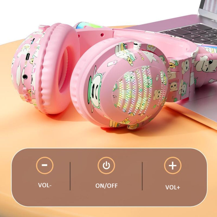 VJ371 Tuya RGB Cat Ear Wireless Bluetooth Earphone with Detachable Microphone(Graffiti Blue) - Headset & Headphone by buy2fix | Online Shopping UK | buy2fix