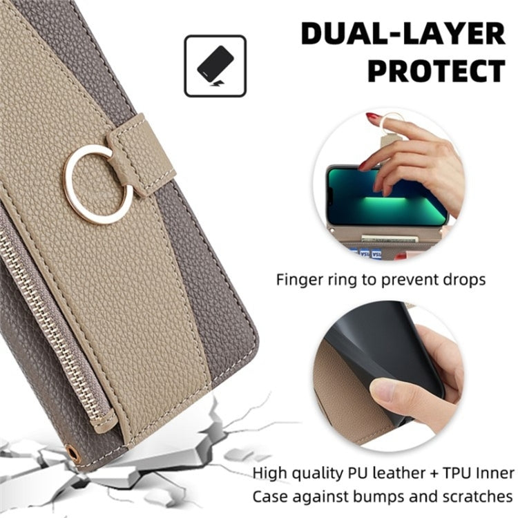 For Samsung Galaxy S23+ 5G Crossbody Litchi Texture Leather Phone Case(Grey) - Galaxy S23+ 5G Cases by buy2fix | Online Shopping UK | buy2fix