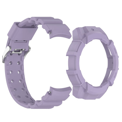 For Samsung Galaxy Watch 6 40mm Armor Silicone Watch Band + Watch Case Set(Purple) - Watch Bands by buy2fix | Online Shopping UK | buy2fix