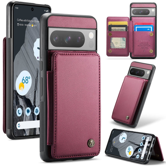 For Google Pixel 8 Pro CaseMe C22 Card Slots Holder RFID Anti-theft Phone Case(Wine Red) - Google Cases by CaseMe | Online Shopping UK | buy2fix