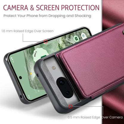 For Google Pixel 8a CaseMe C22 Card Slots Holder RFID Anti-theft Phone Case(Wine Red) - Google Cases by CaseMe | Online Shopping UK | buy2fix