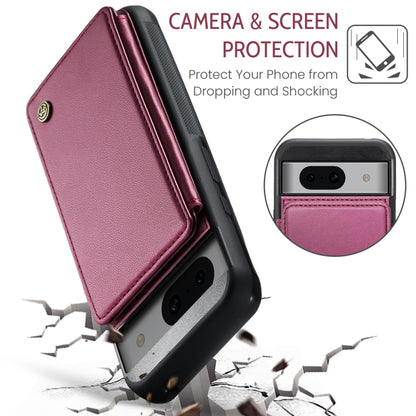 For Google Pixel 8a CaseMe C22 Card Slots Holder RFID Anti-theft Phone Case(Wine Red) - Google Cases by CaseMe | Online Shopping UK | buy2fix