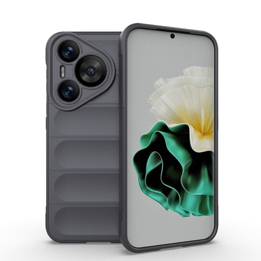 For Huawei Pura 70 Magic Shield TPU + Flannel Phone Case(Dark Grey) - Huawei Cases by buy2fix | Online Shopping UK | buy2fix