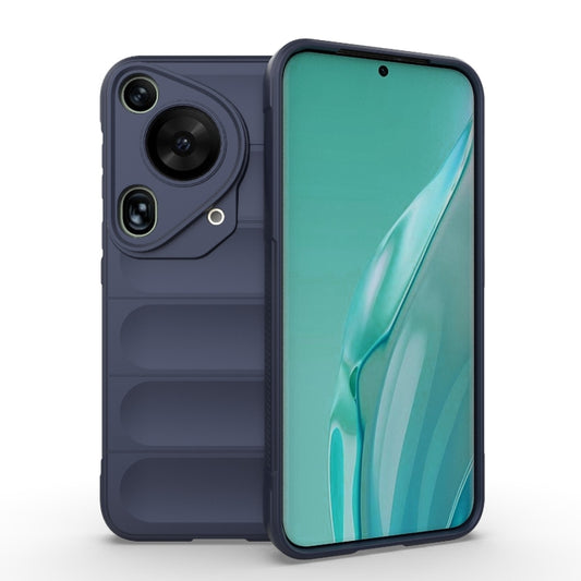 For Huawei Pura 70 Ultra Magic Shield TPU + Flannel Phone Case(Dark Blue) - Huawei Cases by buy2fix | Online Shopping UK | buy2fix