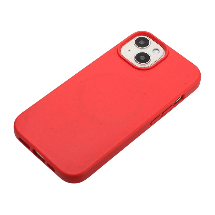 For iPhone 15 Wheat MagSafe Magnetic Straw Material + TPU Phone Case(Red) - iPhone 15 Cases by buy2fix | Online Shopping UK | buy2fix