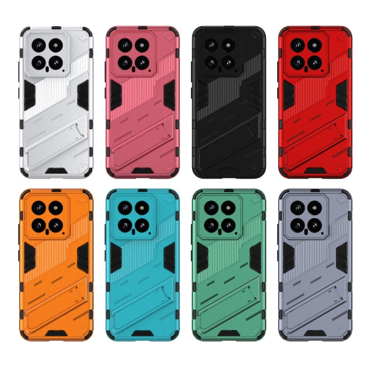 For Xiaomi 14 5G Punk Armor 2 in 1 PC + TPU Phone Case with Holder(Grey) - 14 Cases by buy2fix | Online Shopping UK | buy2fix