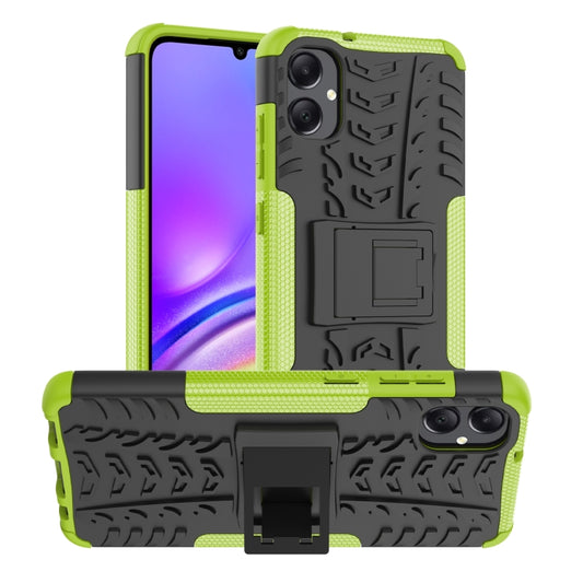 For Samsung Galaxy A05 4G Tire Texture TPU + PC Phone Case with Holder(Green) - Galaxy Phone Cases by buy2fix | Online Shopping UK | buy2fix