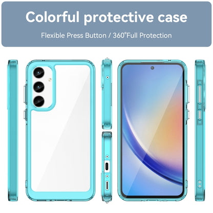 For Samsung Galaxy A55 Colorful Series Acrylic Hybrid TPU Phone Case(Transparent Blue) - Galaxy Phone Cases by buy2fix | Online Shopping UK | buy2fix