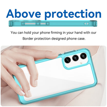 For Samsung Galaxy A55 Colorful Series Acrylic Hybrid TPU Phone Case(Transparent Blue) - Galaxy Phone Cases by buy2fix | Online Shopping UK | buy2fix