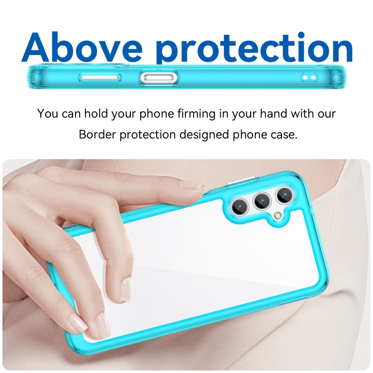 For Samsung Galaxy M44 5G Colorful Series Acrylic Hybrid TPU Phone Case(Transparent Blue) - Galaxy Phone Cases by buy2fix | Online Shopping UK | buy2fix