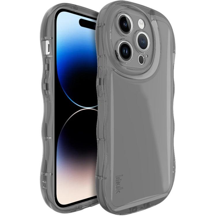 For iPhone 15 Pro IMAK Wave Bubble Soft Shockproof Phone Case(Transparent Black) - iPhone 15 Pro Cases by imak | Online Shopping UK | buy2fix