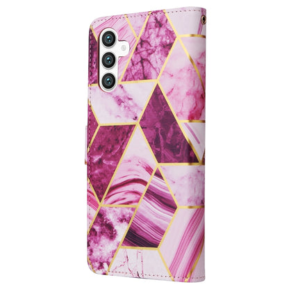 For Samsung Galaxy S24+ 5G Marble Bronzing Stitching Leather Phone Case(Purple) - Galaxy S24+ 5G Cases by buy2fix | Online Shopping UK | buy2fix