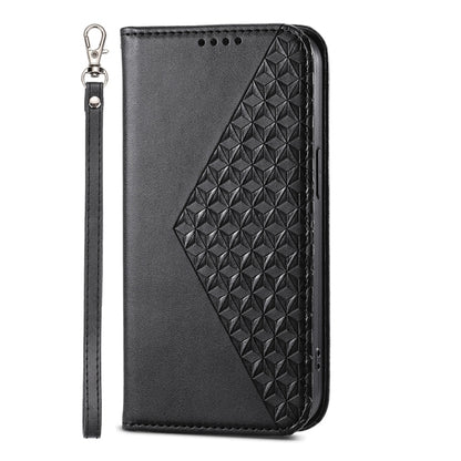 For Google Pixel 9 Pro Cubic Grid Calf Texture Magnetic Leather Phone Case(Black) - Google Cases by buy2fix | Online Shopping UK | buy2fix