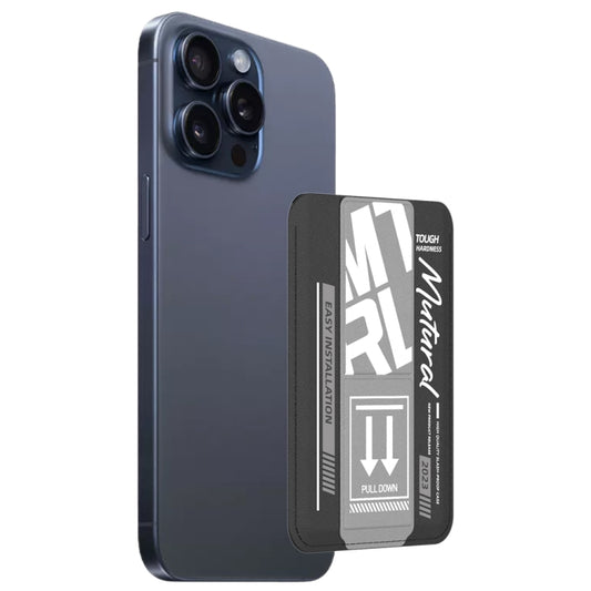 For iPhone 15 Pro Max mutural Chuncai Series Magnetic Holder Card Slot(Black Grey) - iPhone 15 Pro Max Cases by Mutural | Online Shopping UK | buy2fix