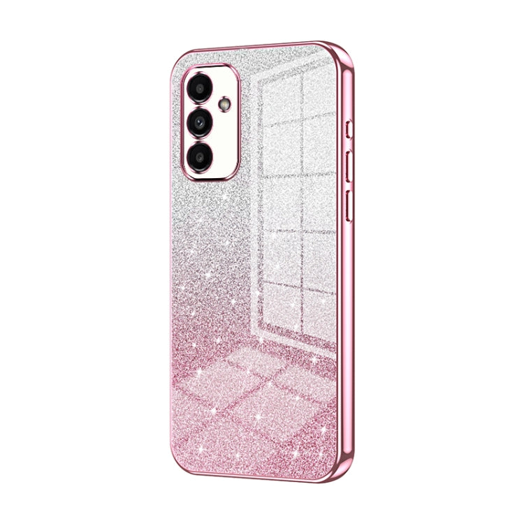 For Samsung Galaxy A14 5G Gradient Glitter Powder Electroplated Phone Case(Pink) - Galaxy Phone Cases by buy2fix | Online Shopping UK | buy2fix