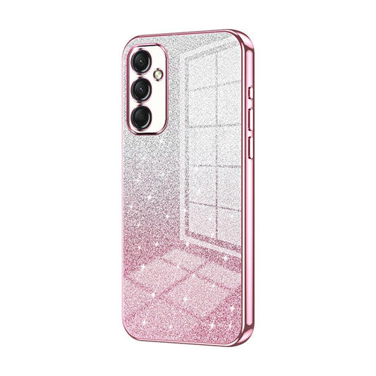 For Samsung Galaxy A24 4G Gradient Glitter Powder Electroplated Phone Case(Pink) - Galaxy Phone Cases by buy2fix | Online Shopping UK | buy2fix