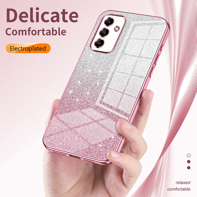 For Samsung Galaxy A52 5G Gradient Glitter Powder Electroplated Phone Case(Pink) - Galaxy Phone Cases by buy2fix | Online Shopping UK | buy2fix