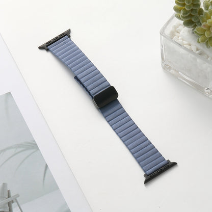 For Apple Watch SE 2023 44mm Water Ripple Magnetic Folding Buckle Watch Band, Style: Bold Version(Light Blue) - Watch Bands by buy2fix | Online Shopping UK | buy2fix