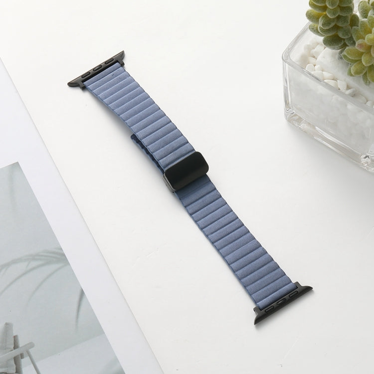 For Apple Watch Series 2 42mm Water Ripple Magnetic Folding Buckle Watch Band, Style: Bold Version(Light Blue) - Watch Bands by buy2fix | Online Shopping UK | buy2fix