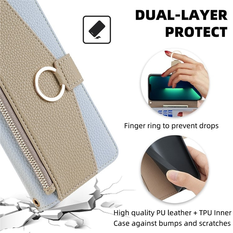 For TCL 50 SE 4G Crossbody Litchi Texture Leather Phone Case(Blue) - More Brand by buy2fix | Online Shopping UK | buy2fix