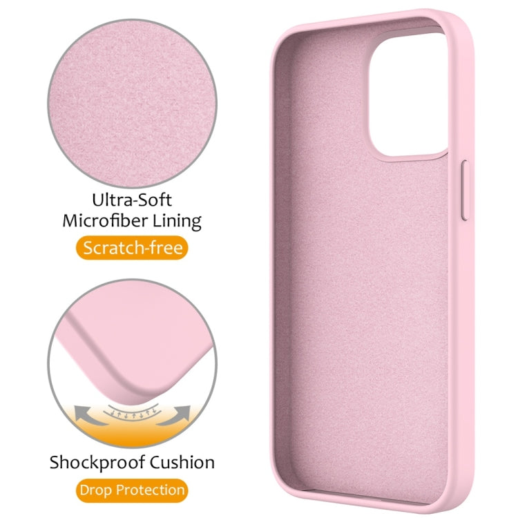 For iPhone 16 Pro Max Liquid Silicone MagSafe Magnetic Phone Case with Ring Holder(Grey Pink) - iPhone 16 Pro Max Cases by buy2fix | Online Shopping UK | buy2fix