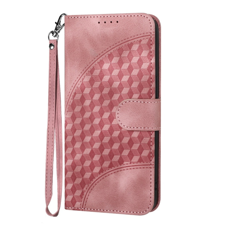 For iPhone 16 YX0060 Elephant Head Embossed Phone Leather Case with Lanyard(Pink) - iPhone 16 Cases by buy2fix | Online Shopping UK | buy2fix