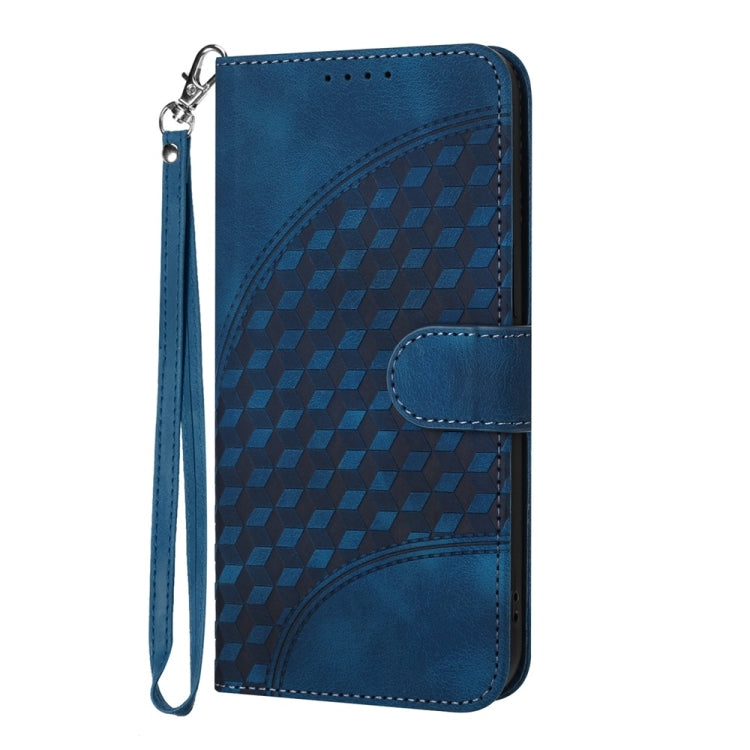 For iPhone 16 YX0060 Elephant Head Embossed Phone Leather Case with Lanyard(Royal Blue) - iPhone 16 Cases by buy2fix | Online Shopping UK | buy2fix