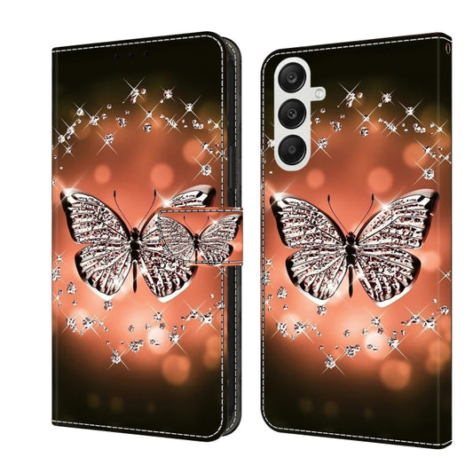 For Samsung Galaxy A35 5G Crystal 3D Shockproof Protective Leather Phone Case(Crystal Butterfly) - Galaxy Phone Cases by buy2fix | Online Shopping UK | buy2fix