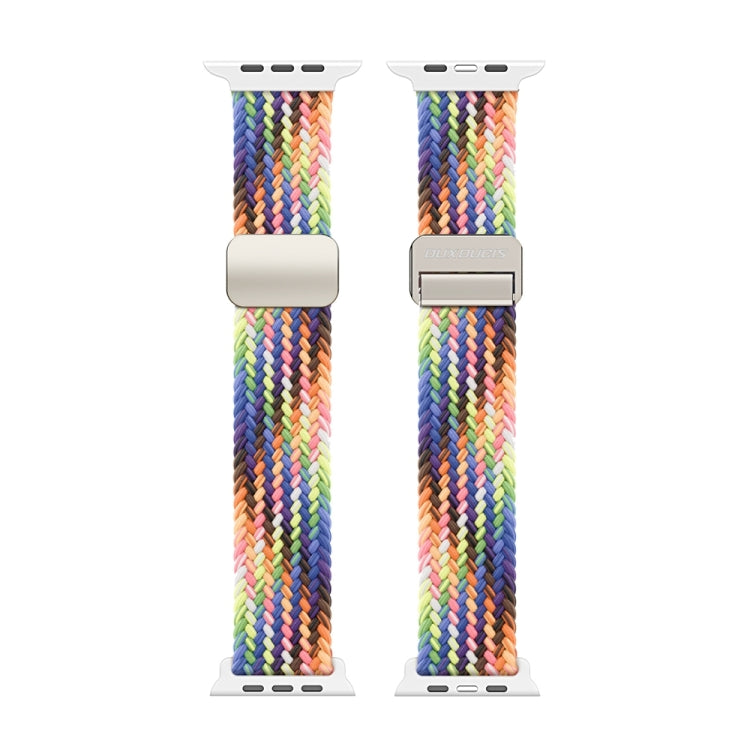 For Apple Watch SE 2023 44mm DUX DUCIS Mixture Pro Series Magnetic Buckle Nylon Braid Watch Band(New Rainbow) - Watch Bands by DUX DUCIS | Online Shopping UK | buy2fix