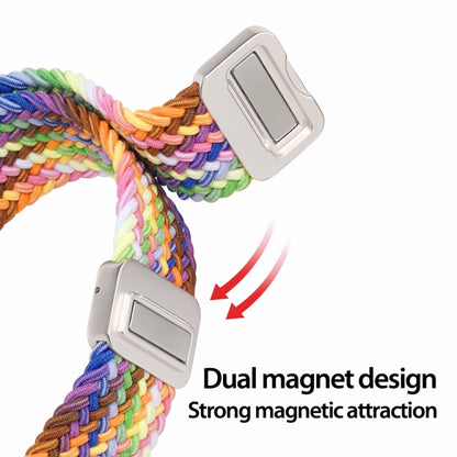 For Apple Watch SE 2023 44mm DUX DUCIS Mixture Pro Series Magnetic Buckle Nylon Braid Watch Band(New Rainbow) - Watch Bands by DUX DUCIS | Online Shopping UK | buy2fix