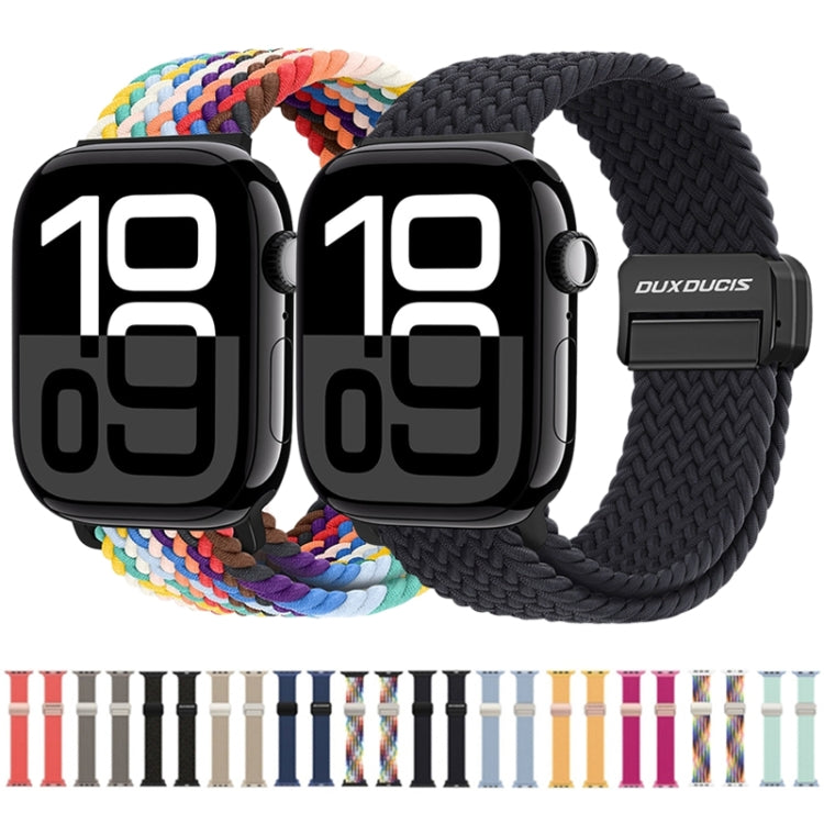 For Apple Watch SE 2023 44mm DUX DUCIS Mixture Pro Series Magnetic Buckle Nylon Braid Watch Band(New Rainbow) - Watch Bands by DUX DUCIS | Online Shopping UK | buy2fix