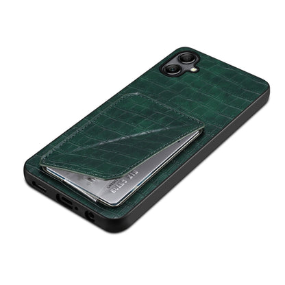 For Samsung Galaxy A24 4G Denior Imitation Crocodile Leather Back Phone Case with Holder(Green) - Galaxy Phone Cases by Denior | Online Shopping UK | buy2fix