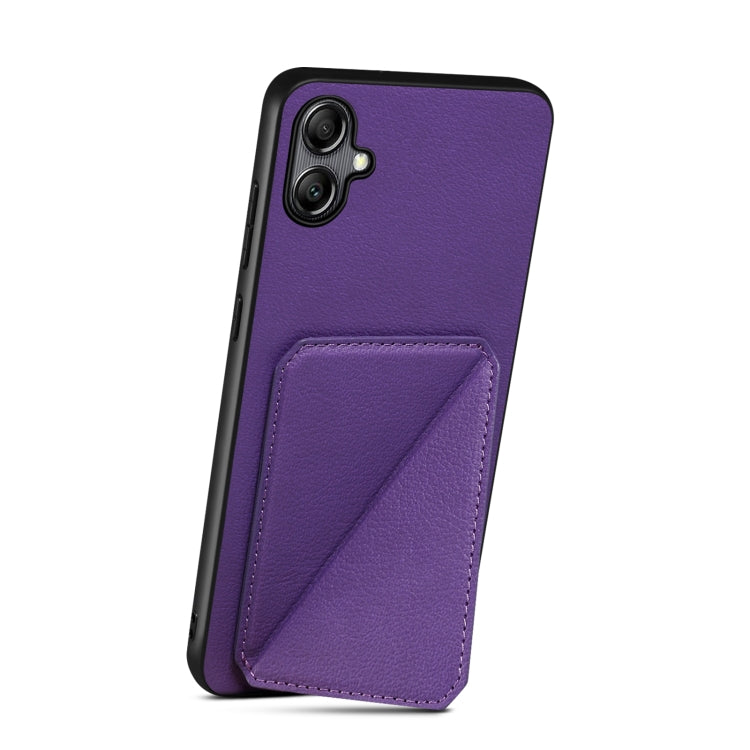 For Samsung Galaxy A05G Denior Imitation Calf Leather Back Phone Case with Holder(Purple) - Galaxy Phone Cases by Denior | Online Shopping UK | buy2fix