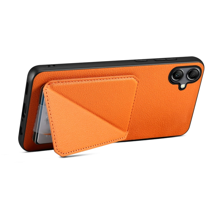 For Samsung Galaxy A20 / A30 Denior Imitation Calf Leather Back Phone Case with Holder(Orange) - Galaxy Phone Cases by Denior | Online Shopping UK | buy2fix