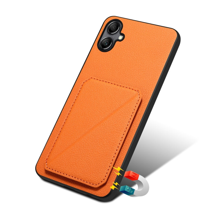 For Samsung Galaxy A53 5G Denior Imitation Calf Leather Back Phone Case with Holder(Orange) - Galaxy Phone Cases by Denior | Online Shopping UK | buy2fix