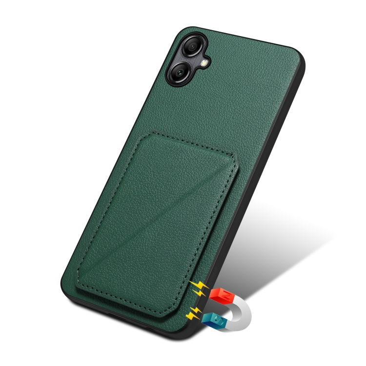 For Samsung Galaxy S24+ 5G Denior Imitation Calf Leather Back Phone Case with Holder(Green) - Galaxy S24+ 5G Cases by Denior | Online Shopping UK | buy2fix