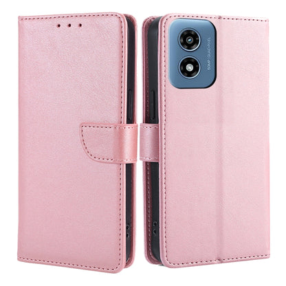 For Motorola Moto G Play 4G 2024 Calf Texture Buckle Flip Leather Phone Case(Rose Gold) - Motorola Cases by buy2fix | Online Shopping UK | buy2fix